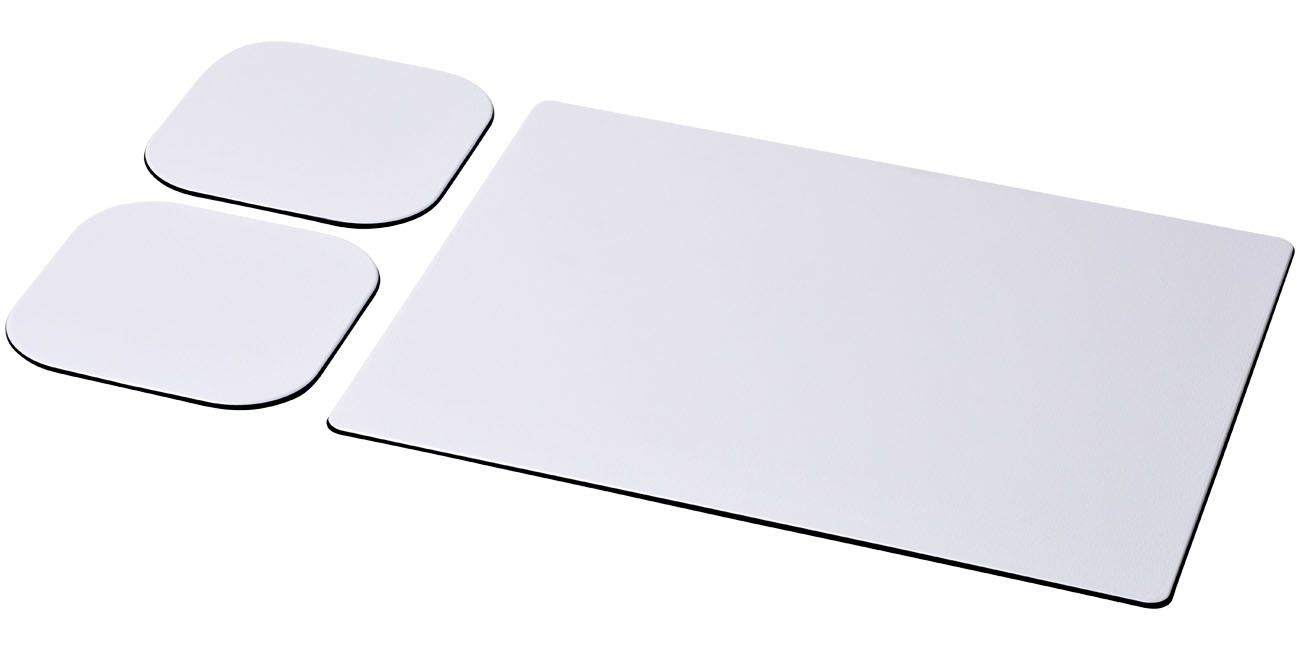 Brite-Mat® combiset 3 van muismat en onderzetter - Zwart
