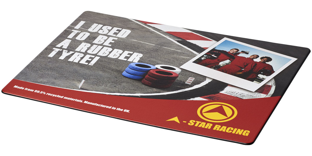 Tapis de souris Brite-Mat® avec matériau pneu - Noir