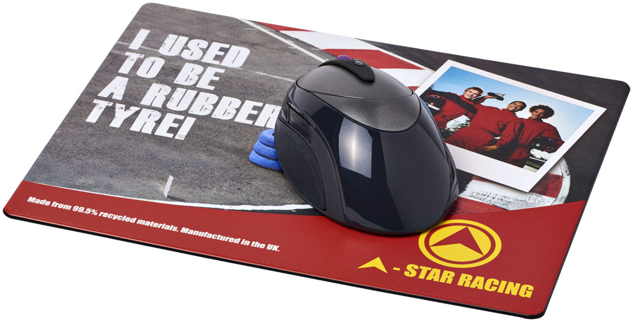 Tapis de souris Brite-Mat® avec matériau pneu - Noir