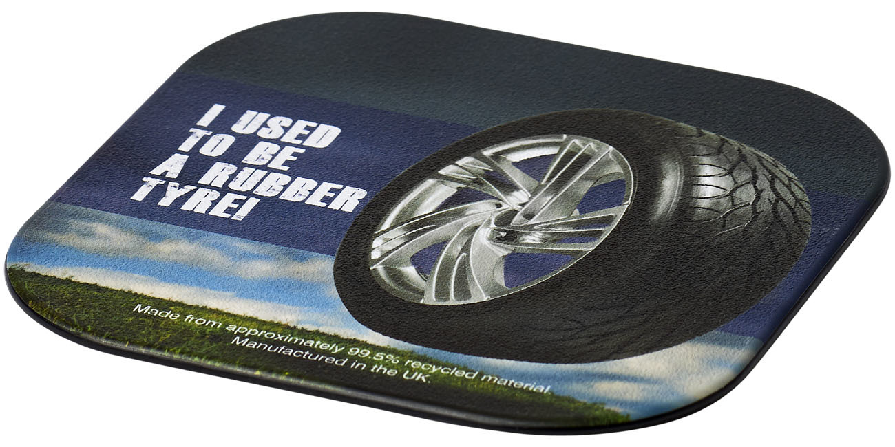 Brite-Mat® vierkante onderzetter met bandmateriaal - Zwart