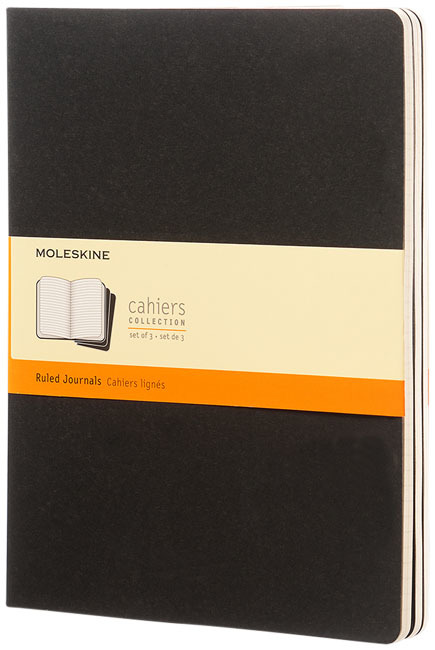 Moleskine journal | Cardboard | XL | 25x19cm | Ruled lines | solid black