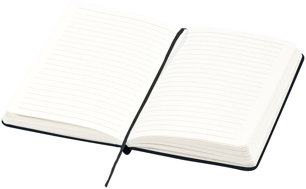 A4 notebook | FSC certified paper | 160 lined pages | Hardcover | Elastic strap | solid black