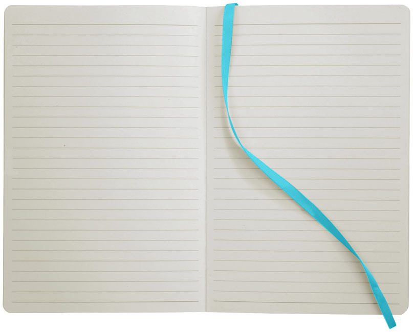 A5 notebook | 80 lined pages | Document pocket | light blue
