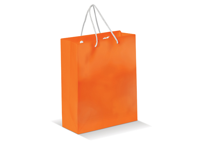Laminierte Papiertasche, mittel orange