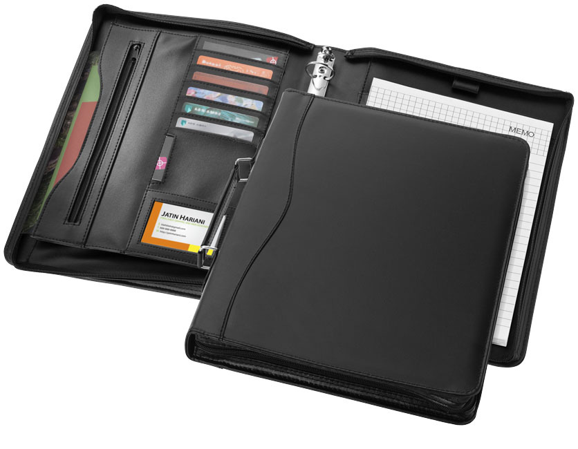 A4 Briefcase portfolio | Imitation leather | solid black