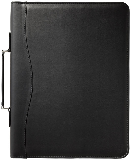 A4 Briefcase portfolio | Imitation leather | solid black
