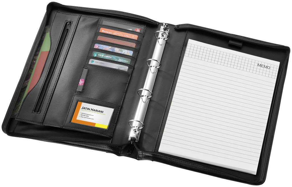 A4 Briefcase portfolio | Imitation leather | solid black