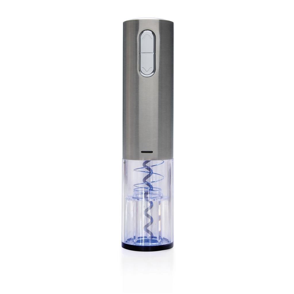 Electric wine opener | Stainless steel | USB rechargeable | Built-in blue light | In 8 seconds | Grey (877)