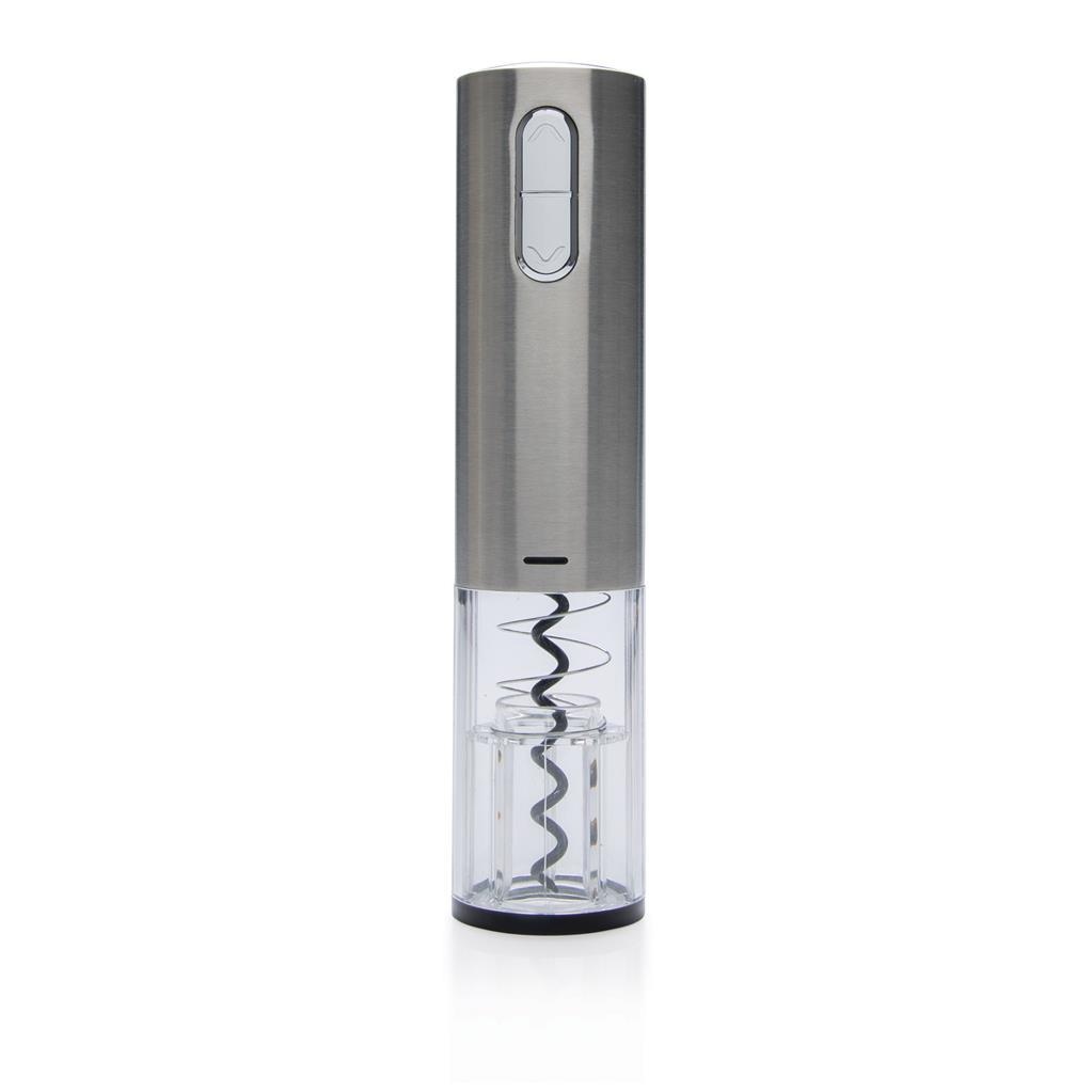 Electric wine opener | Stainless steel | USB rechargeable | Built-in blue light | In 8 seconds | Grey (877)