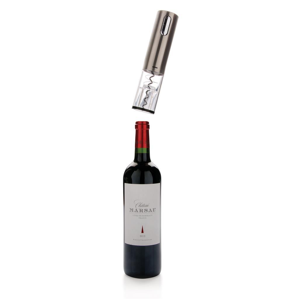 Electric wine opener | Stainless steel | USB rechargeable | Built-in blue light | In 8 seconds | Grey (877)