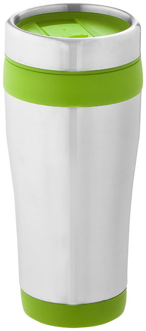 Mug isotherme Elwood 410ml - Argent,Citron vert