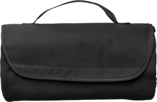Blanket | Fleece | 115 cm x 135 cm | Integrated carrying handle | black