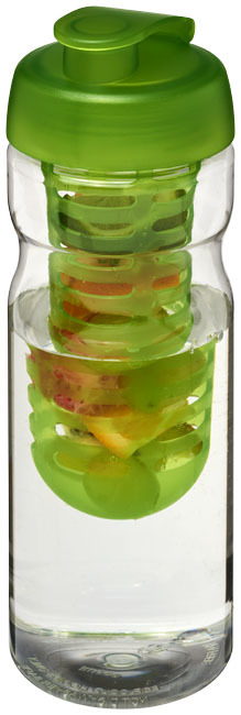 Sports bottle & infuser | Plastic | 650ml | Recyclable | Made in the UK | transparent;lime