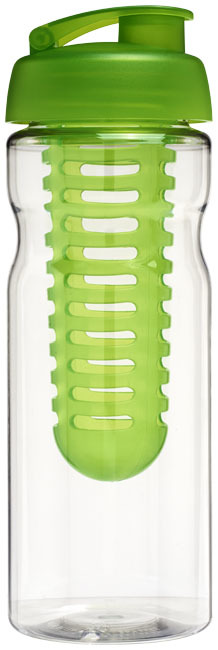 Sports bottle & infuser | Plastic | 650ml | Recyclable | Made in the UK | transparent;lime