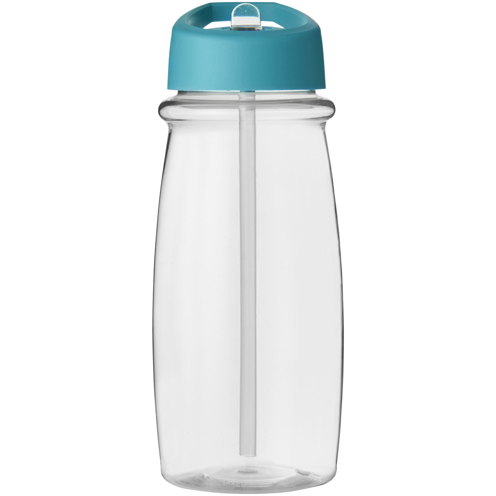 Single-walled sports bottle | PET Plastic | 600 ml | Curved shape | transparent;aqua blue