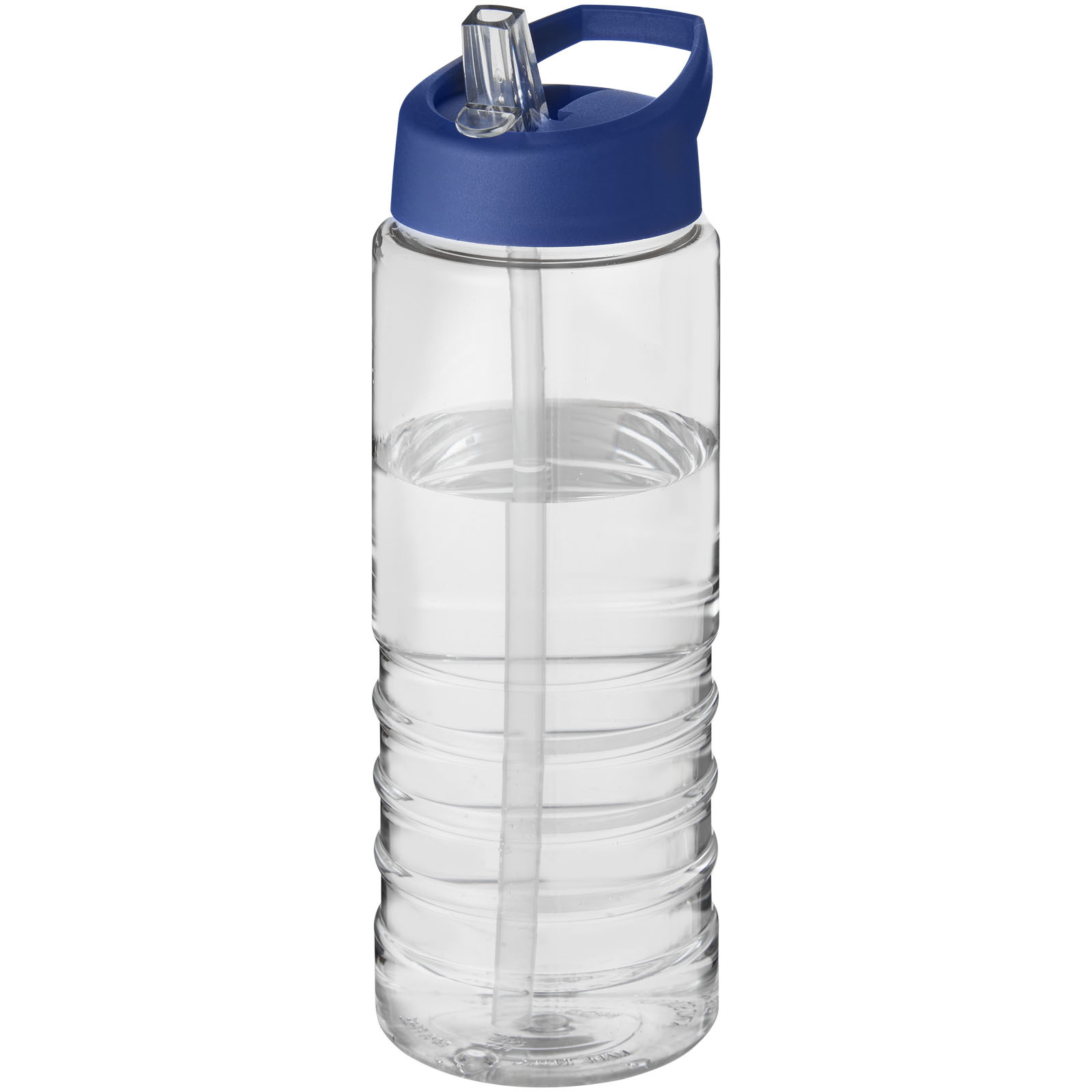 Enkelwandige sportfles | PET kunststof | 650 ml | Tuit dop | transparant;blauw