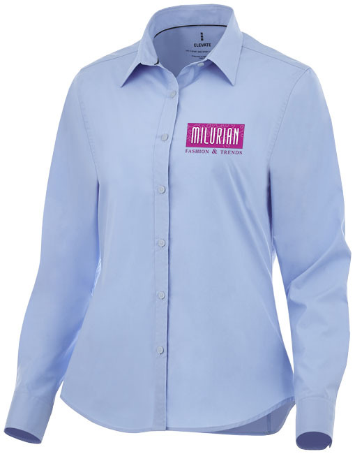 Hamell stretch dames blouse met lange mouwen - Lichtblauw - XL