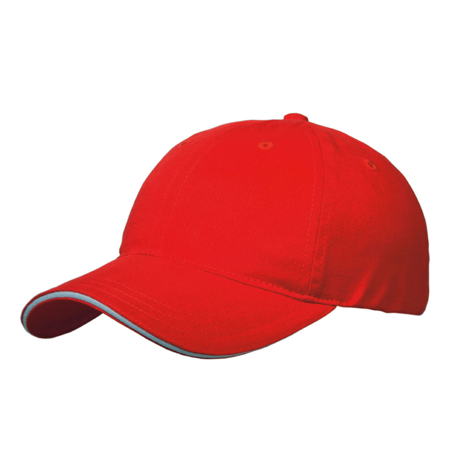 Cap | Heavy brushed cotton | 6 panels | Head size: 58cm | Metal buckle closure | red;white