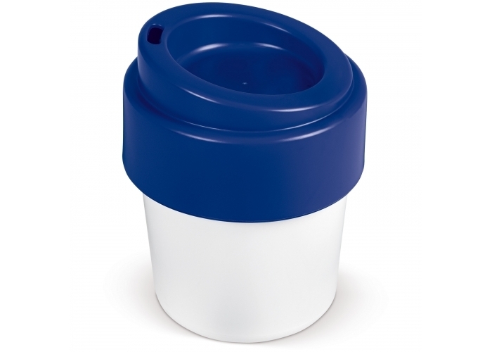 Beker | 95% bioplastic | 240 ml | Recyclebaar | Gemaakt in Duitsland | Wit ; Blauw