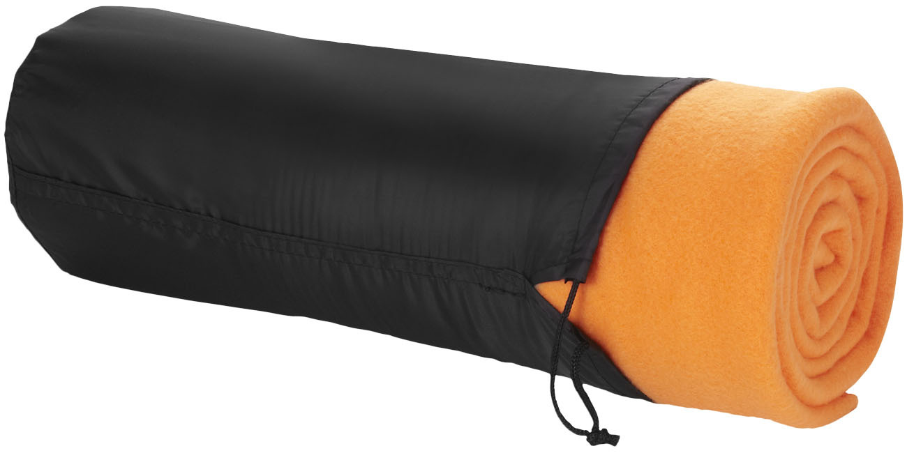 Blanket | 100% polar fleece | 150x120 cm | Warm | Pouch included | orange