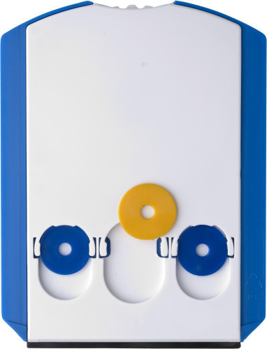 Parking disc | Plastic | Ice scraper | Three shopping trolley coins | cobalt blue