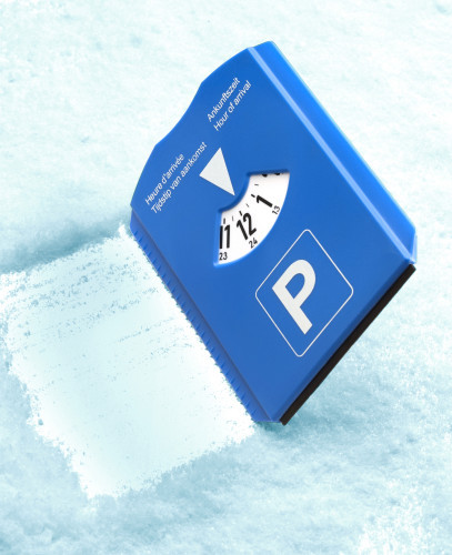 Parking disc | Plastic | Ice scraper | Three shopping trolley coins | cobalt blue