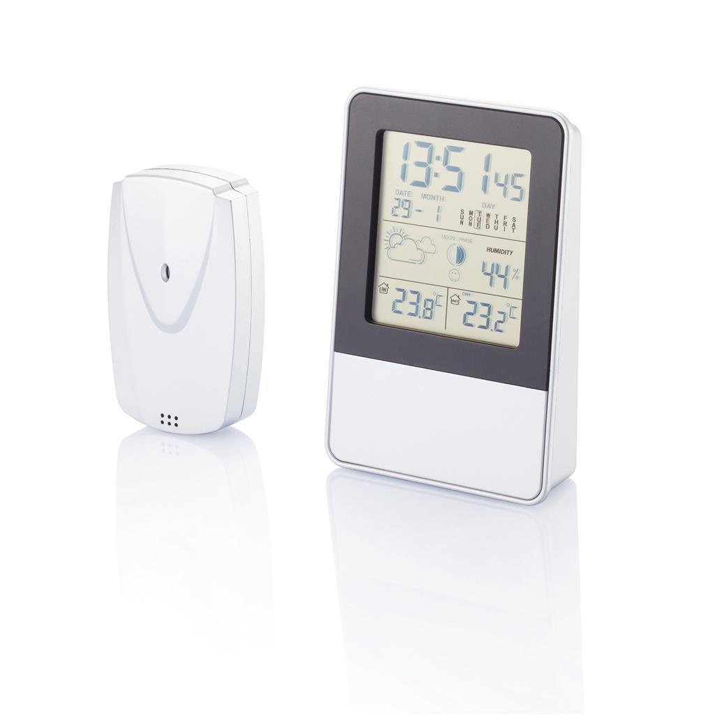 Binnen/Buiten Weerstation | LCD scherm | Multifunctioneel | Zilver (428;30)