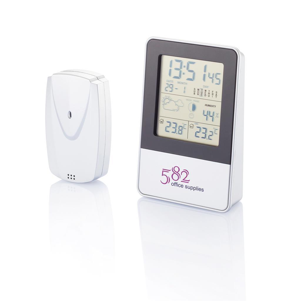 Binnen/Buiten Weerstation | LCD scherm | Multifunctioneel | Zilver (428;30)