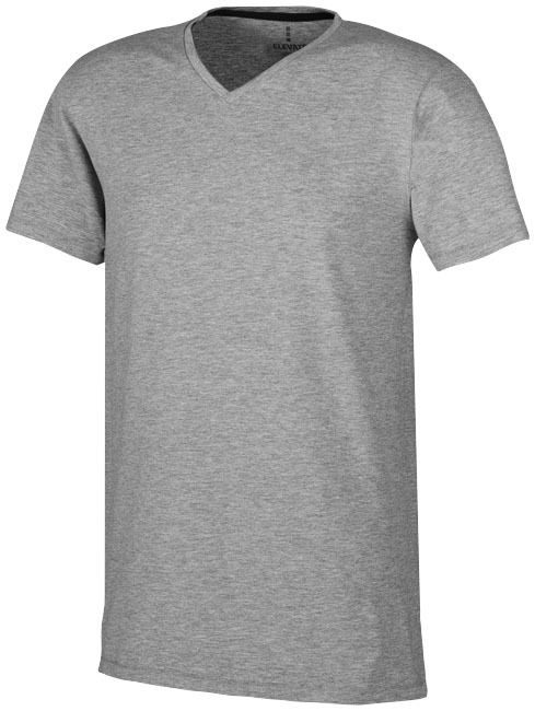 V-neck t-shirt | Organic cotton | For men | M | grey melange