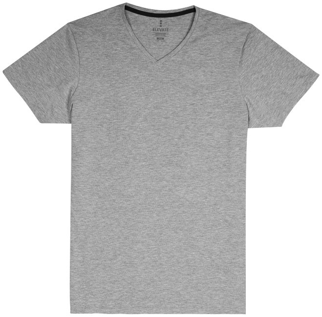 V-neck t-shirt | Organic cotton | For men | M | grey melange