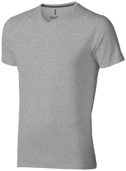 V-neck t-shirt | Organic cotton | For men | M | grey melange