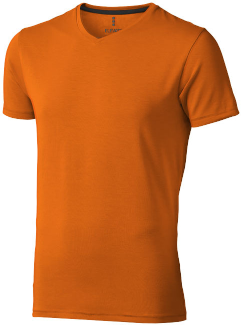 V-hals t-shirt | Organisch katoen | Voor heren | S | Oranje