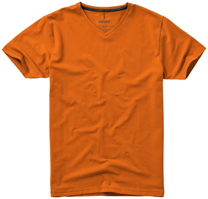 V-hals t-shirt | Organisch katoen | Voor heren | S | Oranje