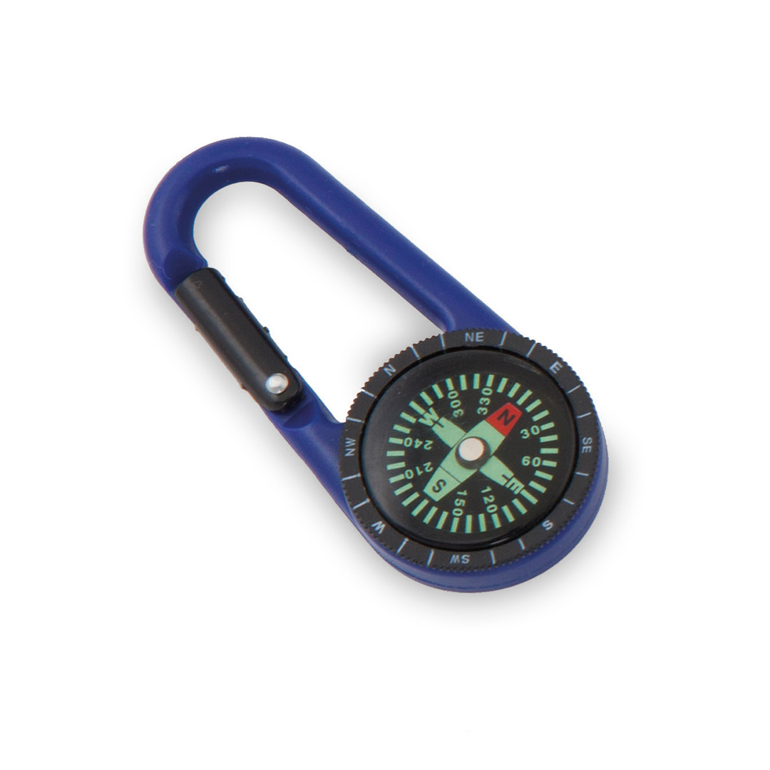 Compass | Carabiner | Soft and durable finish | Blue