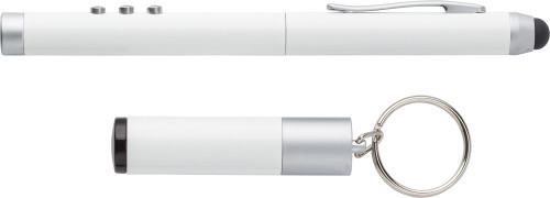 Plastic laser pen and presenter with receiver | white