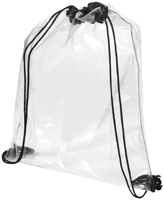Drawstring bag | PVC plastic | 33x39cm | Transparent | solid black;transparent clear