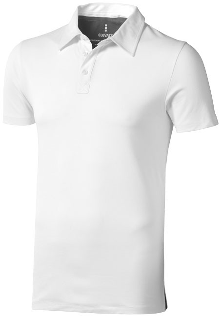 Short sleeve stretch polo | Cotton 200 g/m² | For men | High-quality | M | white