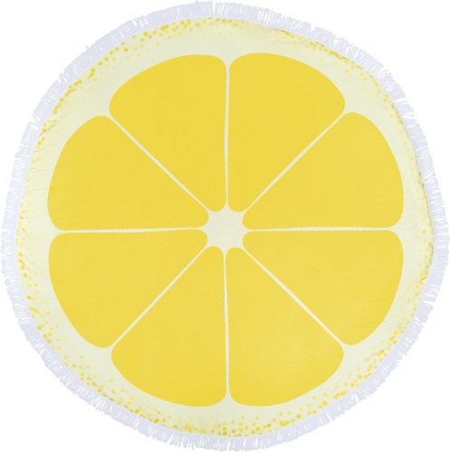 Strandlaken | Rond model | Microfiber 160g/m² | Met franjes | lichtblauw