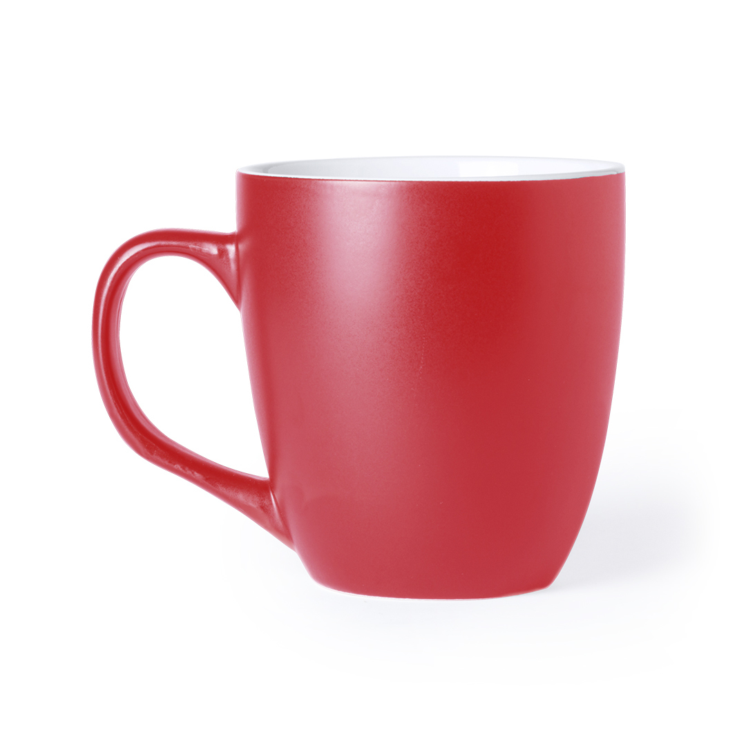 Mug | Ceramic | 440ml | Inside in white colour | Red
