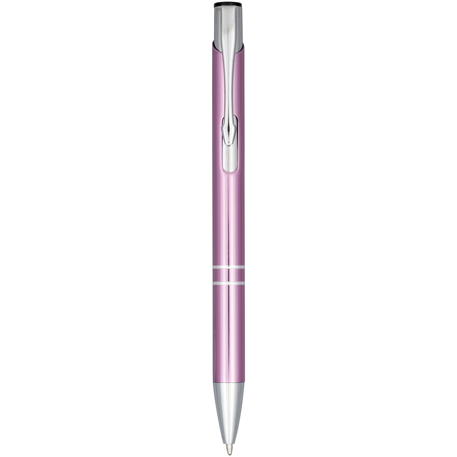 Stylo bille rétractable en aluminium anodisé Moneta - Magenta
