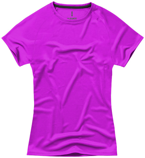 Round neck t-shirt | Polyester | For women | S | Neon pink