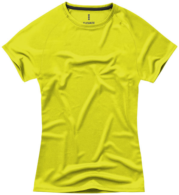 Ronde hals t-shirt | Polyester | Voor dames | XL | Neongeel