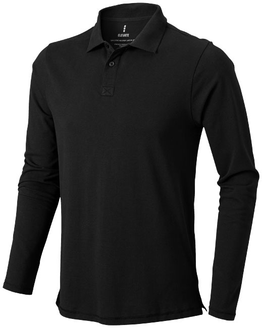 Oakville langärmliges Poloshirt für Herren - schwarz - XS