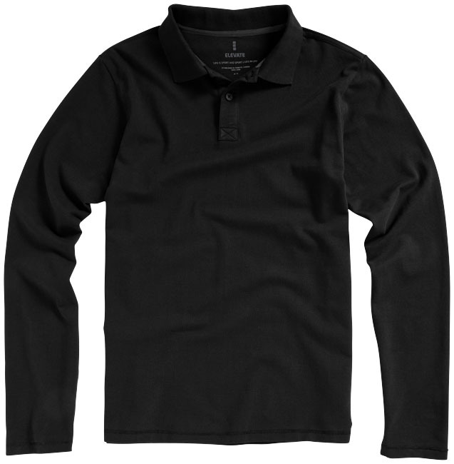 Oakville langärmliges Poloshirt für Herren - schwarz - XS