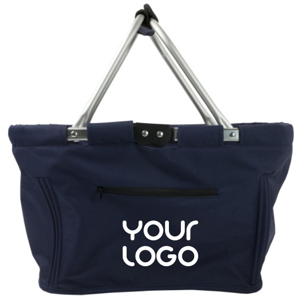 Boodschappentas | Polyester 600D & Aluminium | 47x28x29 cm | Opvouwbaar | blauw