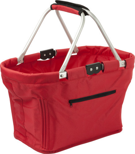 Shopping bag | Nylon, Polyester 600D, Aluminium, PVC | 47 x 28 x 29 cm | Foldable | red