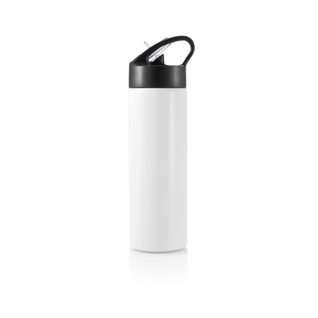 Bouteille d’eau avec paille Sport, blanc