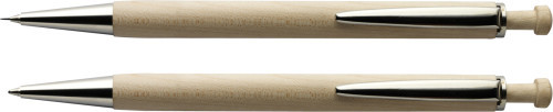 Set stylo bille et porte-mine brun