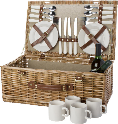 Wilgen picknickmand bruin