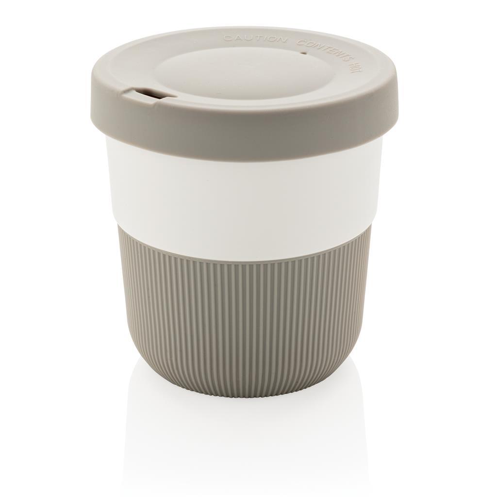 Thermosbeker | PLA | 280 ml | Met siliconen grip | Duurzaam | Grijs (Cool Grey 6)